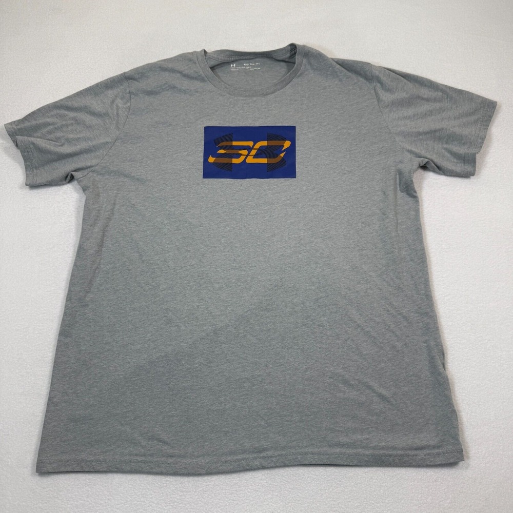 Under Armour Shirt Men 2Xl Gray Stephen Curry #30 Loose Heatgear Training Gym